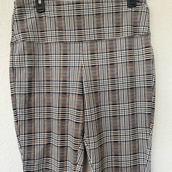 Natural Reflections Black and Brown Plaid Women's Pants Comfy Elastic Waist Band - Picture 4 of 8
